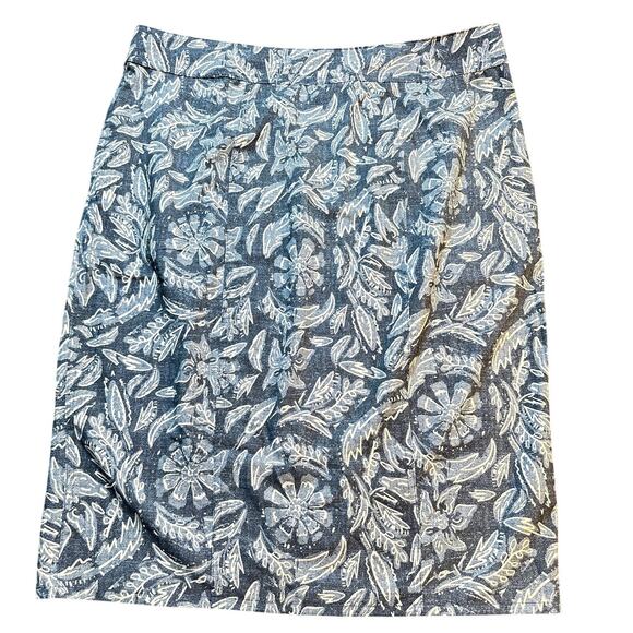 RipSkirt Hawaii Navy White Floral Wrap Skirt Women Sz‎ XL Knee Length 3 EUC - Picture 2 of 8
